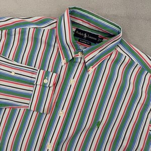 Ralph Lauren Mens Classic Fit Striped Button Down Shirt Multi Color Size Medium